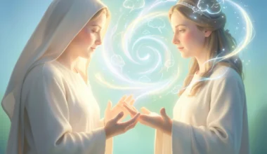 St. Dymphna offering solace for anxiety, a symbol of peace and healing.