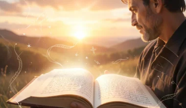 35 Powerful Birthday Prayers For Husband: A man bathed in warm light, contemplating blessings.