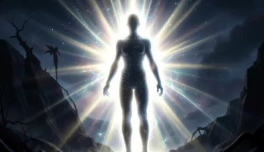 Divine protection aura surrounding a person, symbolizing 35 Powerful Prayers For Divine Protection.