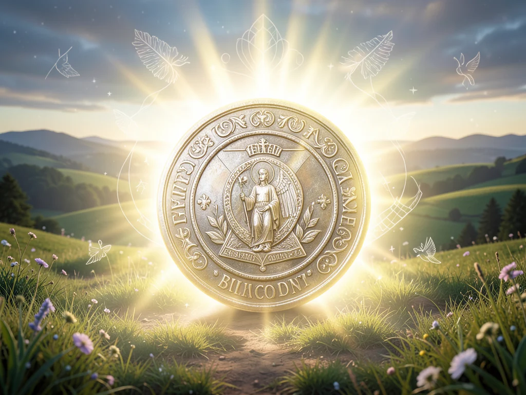 Saint Benedict's medal radiating protective light, symbolizing spiritual defense and divine grace.