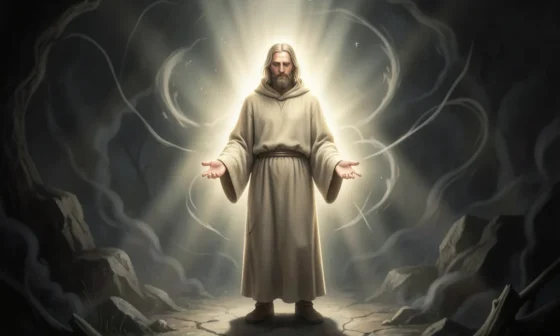 Saint Benedict offering spiritual protection, a symbol of faith and strength.
