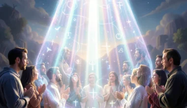 35 Powerful Praying The Blood Of Jesus For Protection: Divine light shields praying individuals.