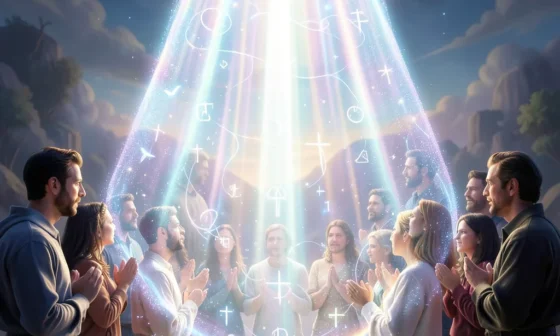 35 Powerful Praying The Blood Of Jesus For Protection: Divine light shields praying individuals.