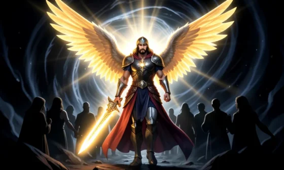 Saint Michael's powerful protection against darkness, symbolizing spiritual defense and faith.