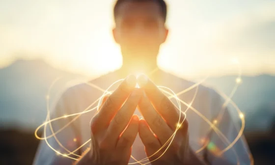 35 Powerful Prayers For My Husband's Health: Hands praying with healing light.