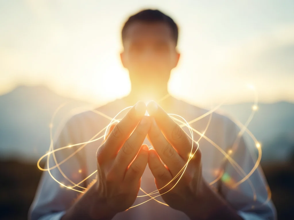 35 Powerful Prayers For My Husband's Health: Hands praying with healing light.